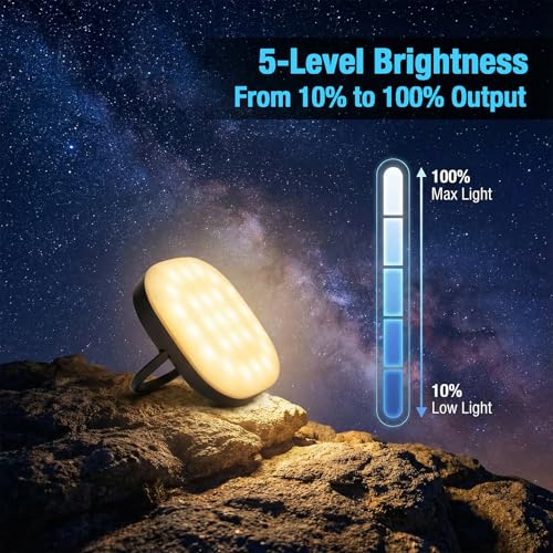 LED Camping Lantern, Solar Lanterns, 5000mAh Rechargeable Light 2000 Lumens 5 Light Modes, IP65 Waterproof with USB Chargi...
