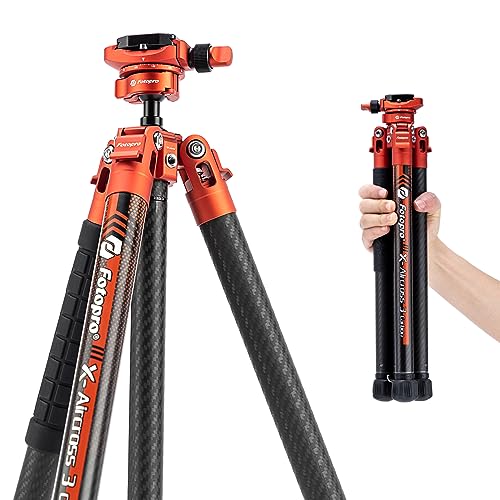 Fotopro Carbon Fiber Tripod 1.7lbs Ultralight 62 Inch Portable Compact Travel Tripod for Camera DSLR Load up to 22lbs X-Ai...