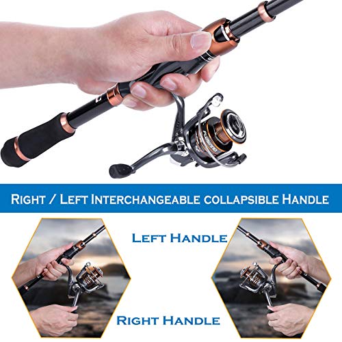 PLUSINNO Telescopic Fishing Rod and Reel Combo(1.98M 6.49FT),Fishing Net Fish Landing Net, Durable Nylon Material Mesh, Sa...