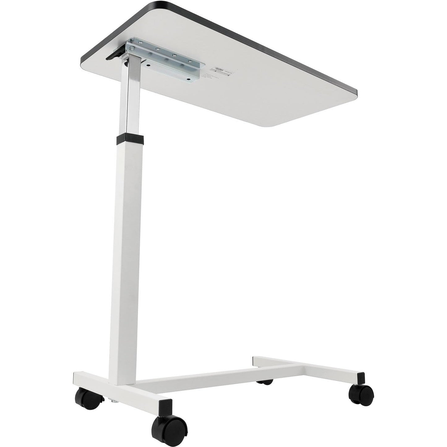 Global Industrial 28" to 45" Adjustable Height Overbed Table with H-Base, White Laminate Tabletop