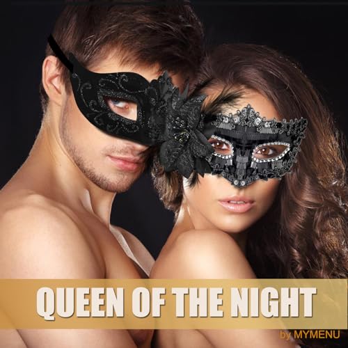 MYMENU Masquerade Mask for Women Men Couple Shiny Venetian Halloween Masks for Costume Cosplay Party Prom Ball