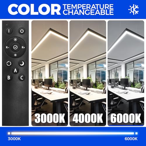 Barrina 9FT x 5FT 5568 Remote Series LED Linear Light Rectangular Set, 2nd-Generation, 306W, 30600LM, Seamless Connection,...