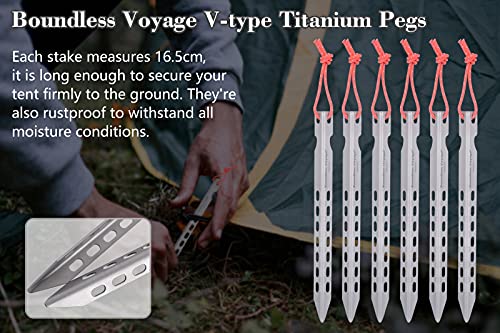 iBasingo 6-8 Pieces/Lot Ultralight Titanium Tent Pegs Outdoor Camping Tent Stakes for Sand Heavy Duty Portable Tent Nail f...
