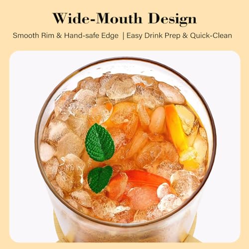 VOVUVK 1.2 Gallon Glass Drink Dispenser For Parties, beverage dispenser with Bamboo wood stand And Stainless Steel Spigot,...