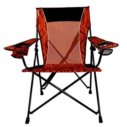 Kijaro Enjoy Versatile Folding Sports, Outdoor Chair & Lawn Chair, Dual Lock Feature, Destination Print - Victoria Desert Orange