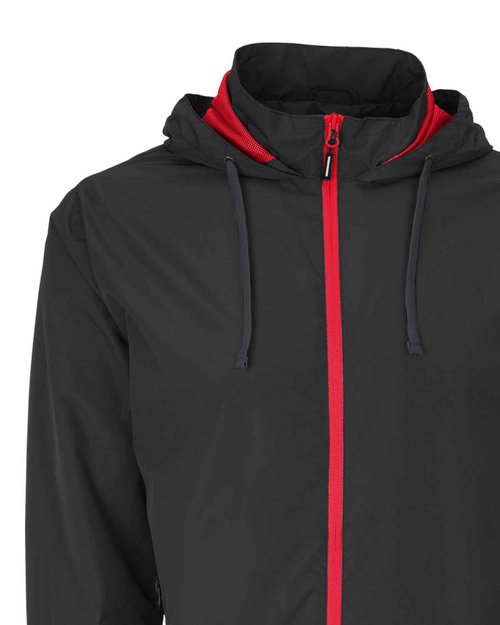 Vantage Apparel Men's Collegiate Premium Lightweight Packable Hooded Wind Jacket, Ohio State Buckeyes, Red, X-Large