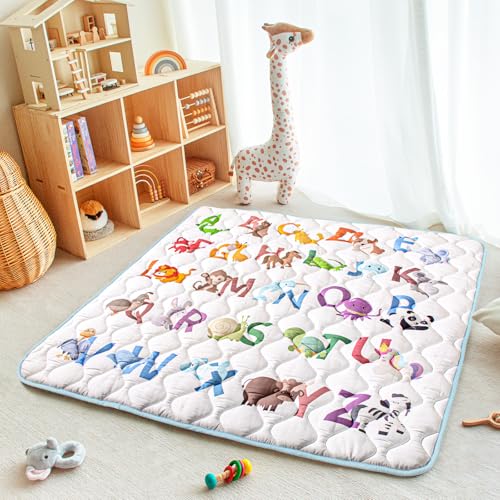 Beavtaens Baby Play Mat, 50x50 Playpen Mat with Super Soft Touch, Activity Mats with Upgraded Anti-Slip Bottom, Machine Wa...