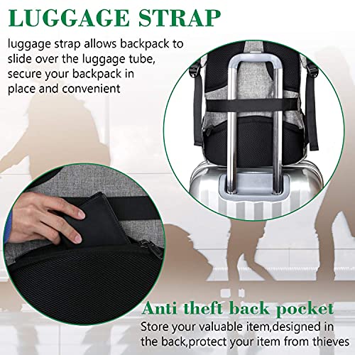 MATEIN Travel Laptop Backpack, Business Anti Theft Slim Sturdy Laptops Backpack with USB Charging Port, Water Resistant Co...