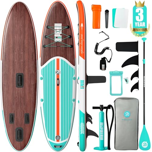 Niphean Inflatable Stand Up Paddle Board with SUP Accessories, Anti-Slip EVA Deck, 10’6’’ Inflatable Paddle Boards for Adu...