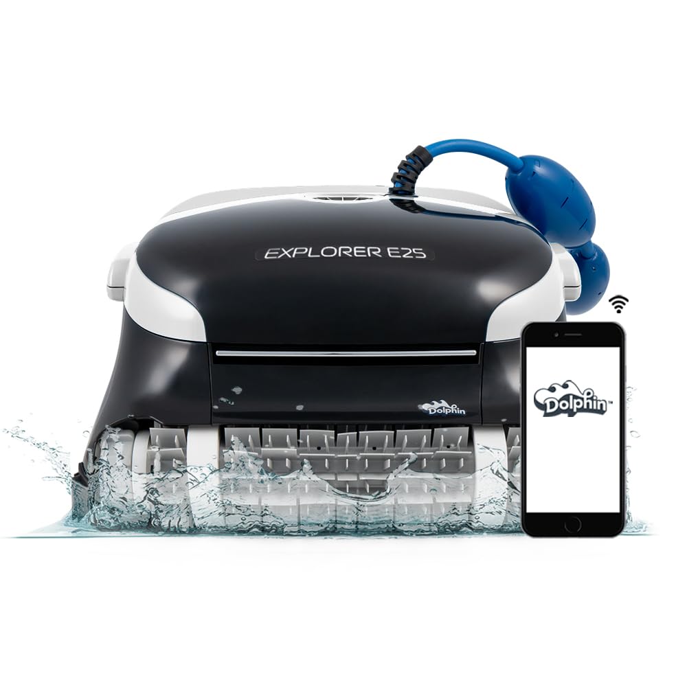 Dolphin (2026 Model) Explorer E25 Wi-Fi Robotic Pool Vacuum Cleaner Pools up to 50 FT - Waterline Scrubber Brush