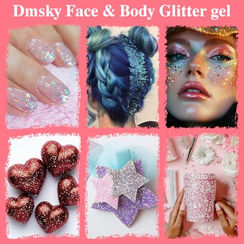 14 Colors Body Glitter,Face Glitter Makeup for Kids Women,Sparkly Chunky Hair Glitter for Eye Lip Nails,Mardi Gras Glitter...
