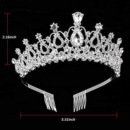 ZOCONE Birthday Tiara Crown for Women Girls, 2 Pack Crystal Princess Tiara for Women, Bridal Crowns for Wedding Party, Hai...