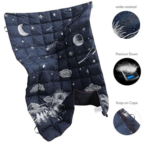 Olivialand Down Camping Blanket, Ultralight Compact Packable Throw with Snaps for Outdoor Indoor, Travel Stadium Concert P...