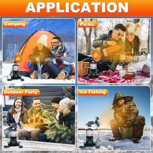 Portable Propane Heater Outdoor Camping Heater, 8500 BTU, Piezo Ignition, for Patio Tent Picnic Ice Fishing, With Cylinder...