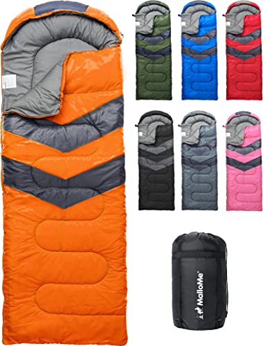 MalloMe Sleeping Bags for Adults Cold Weather & Warm - Backpacking Camping Sleeping Bag for Kids 10-12, Girls, Boys - Ligh...