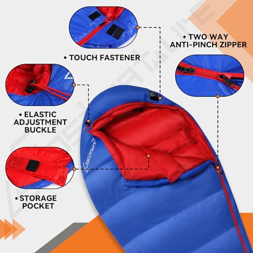 Clostnature Down Sleeping Bag for Adults - 20D 550 Fill Power Backpacking Mummy Sleeping Bag for 16°F - 45°F, Lightweight ...