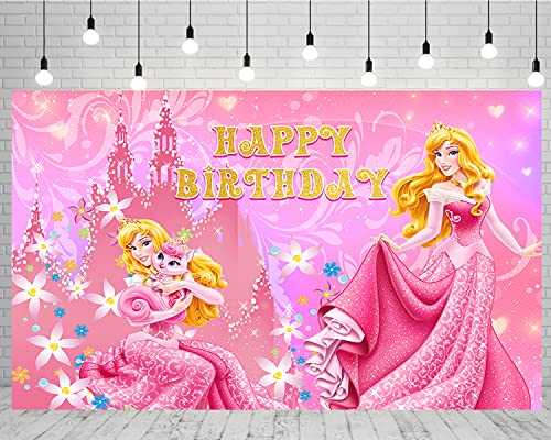 Princess Backdrop for Birthday Party Decorations, Princess Aurora Background for Baby Shower Party Cake Table Decorations ...