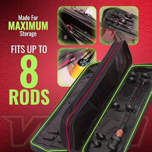 Vexan Ice Fishing Rod Case – Water-Resistant Travel Rod & Reel Case with Hard Shell Tube, Spinning Rod & Tip-Up Storage – ...