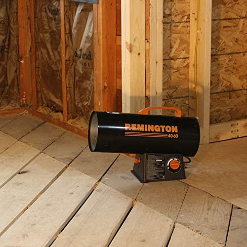 Remington LP Forced Air Heater, Portable 60,000 BTU Space Heater for up to 1500 Square Feet - Liquid Propane Gas Powered, ...