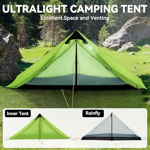 Ultralight Tent 3-Season Backpacking Tent 1 Person/2 Person Camping Tent, Outdoor Lightweight LanShan Camping Tent Shelte...