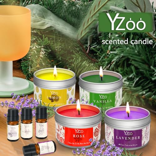 Complete Candle Making Kits for Adults Beginners, DIY Candle Making Supplies Include Soy Wax,Wax Melter,Scents,Dyes,Wicks,...