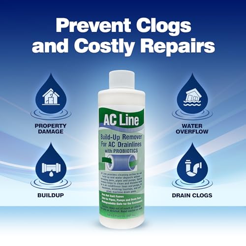 AC Line AC Drain Line Cleaner - 6 Pack / 18 Month Supply - Cleans HVAC drain lines, cleaner, condensate lines, fountain dr...