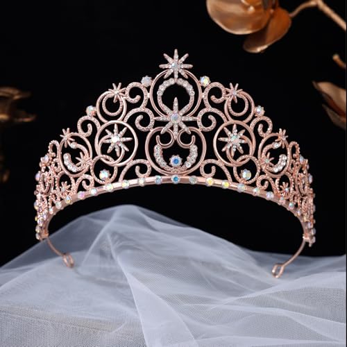 Tiaras and Crowns for Women Bubble Crown Crystal Queen Crown princess headbands for Wedding Prom Birthday Halloween Christ...