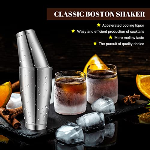 10 Pcs Cocktail Shaker Tin Set, Professional Bar Shaker Boston Cocktail Shakers, Weighted Shake Can, Stainless Steel Marti...