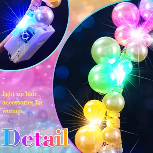 BARTOSI Light Up Pearl Headband Glow Headpiece LED Hair Accessories for Women and Girls