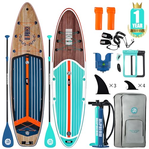 Niphean Inflatable Paddle Board, Niphean Inflatable Stand Up Paddle Board with Durable SUP Accessories, 11' and 10'6'' Sta...