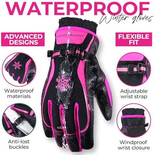 HANDLANDY Winter Work Gloves for Men Women, 3M Thinsulate Insulated Thermal Waterproof Skiing Hiking Cold Weather Gloves