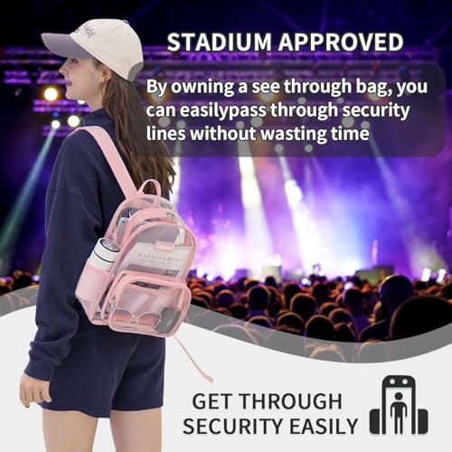 Cusangel Clear Backpack Stadium Approved 12×6×12,TPU Transparent Backpacks Plastic See Through Bag, Clear Bag for Concert ...