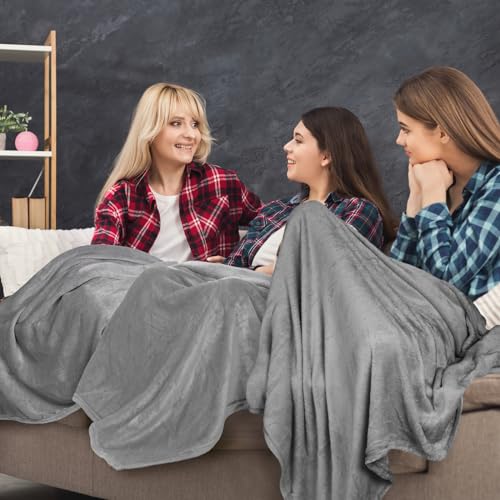 Tinideya 6 Pcs Flannel Fleece Throw Blanket Bulk 50 x 60 Inch Soft Fleece Blanket Warm Throw Blanket Coral Blankets for Co...