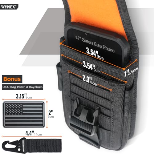 WYNEX Tactical Phone Pouch Molle,Smartphone Holster Bag EDC Utility Cellphone Lock Card Holder Organizer Fit for Waist Bel...