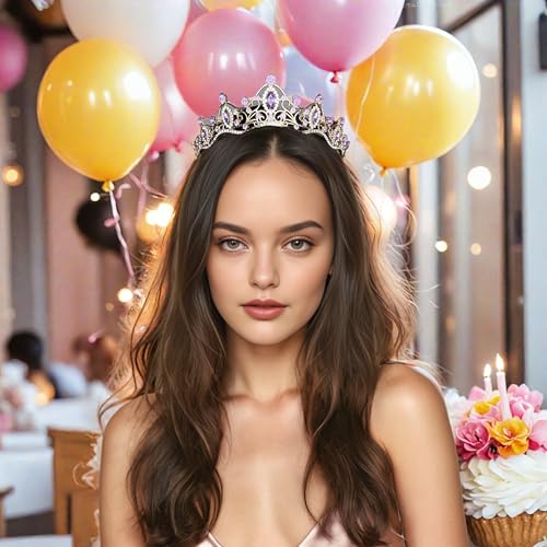 Crystal Crown for Women Girls Elegant Princess Headband Sparkling Rhinestones Queen Tiara for Weddings Birthday Parties Pr...
