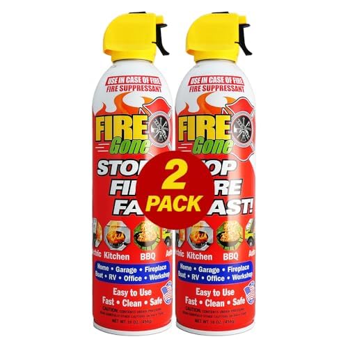 Fire Gone 2NBFG2704 White/Red Fire Suppressant Canisters - 16 Ounce, (Pack of 2 Units)