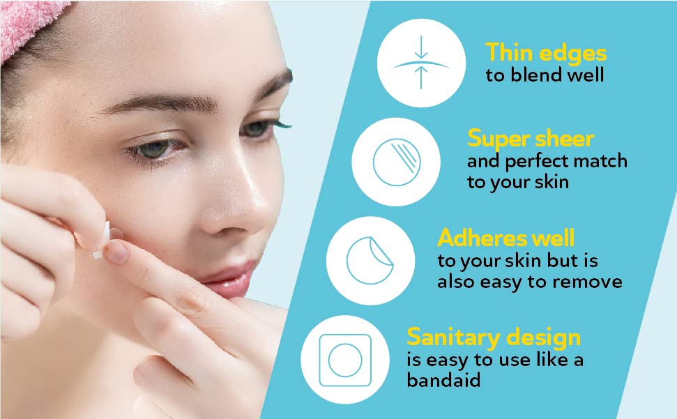 Invisible Salicylic Acid Pimple Patches for Face - Redness Reducing Hydrocolloid Acne Patches, Clear Pimple & Zit Patches for Bl