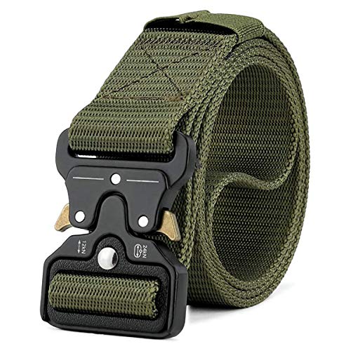 Quick Release Tactical Belts for Men,46" Military Style Heavy Duty Nylon Web Belt