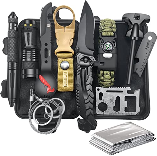 VEITORLD Gifts for Him Men Husband Dad Valentines Day - Survival Gear and Equipment 12 in 1, Survival Kits - Cool Fishing ...