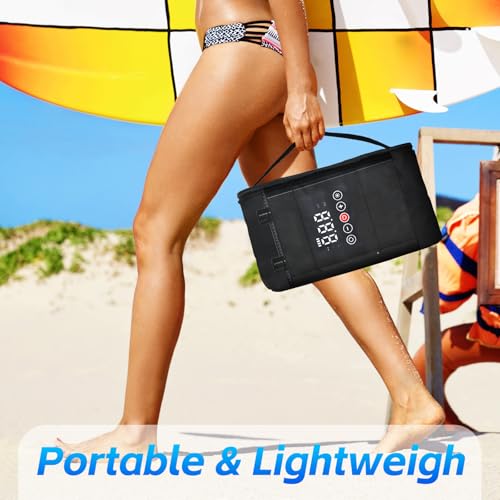Electric Paddle Board Pump, 20PSI Rechargeable Sup Pump with Storage Bag, Intelligent Dual Stage Inflation & Deflation, Au...