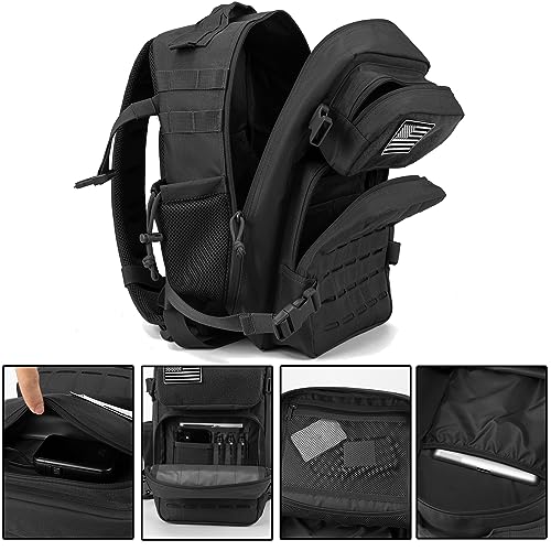 QT&QY 25L/45L Military Tactical Backpack For Men Molle Daypack 3 Day Bug Out Bag Hiking Rucksack With Bottle Holder