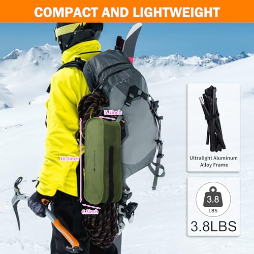 Camping Chair + Backpacking Tent, Orange 2 Person 4 Season Tent & Ultralight High Back Aluminum Widen Frame Structure Fold...
