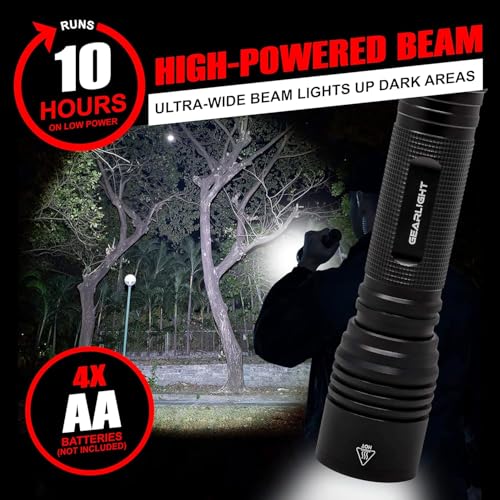 GearLight S2000 LED Flashlight High Lumens - Super Bright, Powerful, Mid-Size Tactical Flashlight for Outdoor Activity & E...