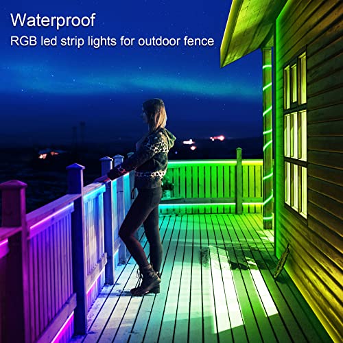 AILBTON 100ft Outdoor LED Strip Lights Waterproof,IP68 Outside Led Light Strips Waterproof with Bluetooth App Remote Contr...