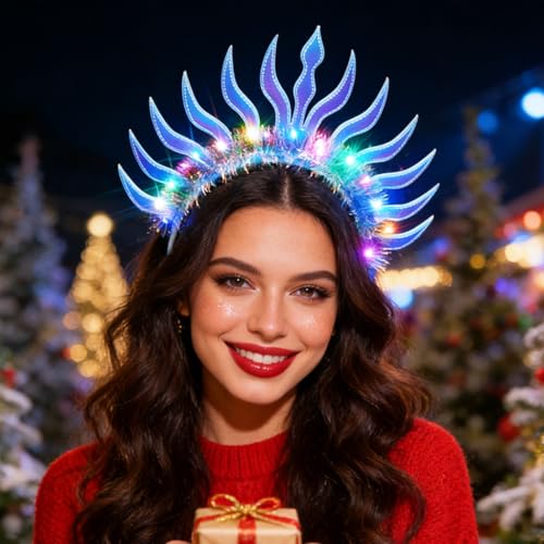 Urieo Light Up Halo Headband Glowing Festival Christmas Hair Accessories