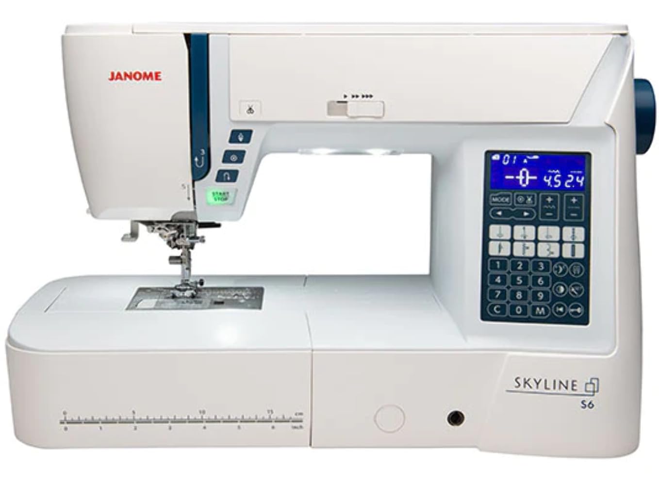 Janome Skyline S6 Sewing and Quilting Machine with 9mm Stitch Width, Mid-Size, White