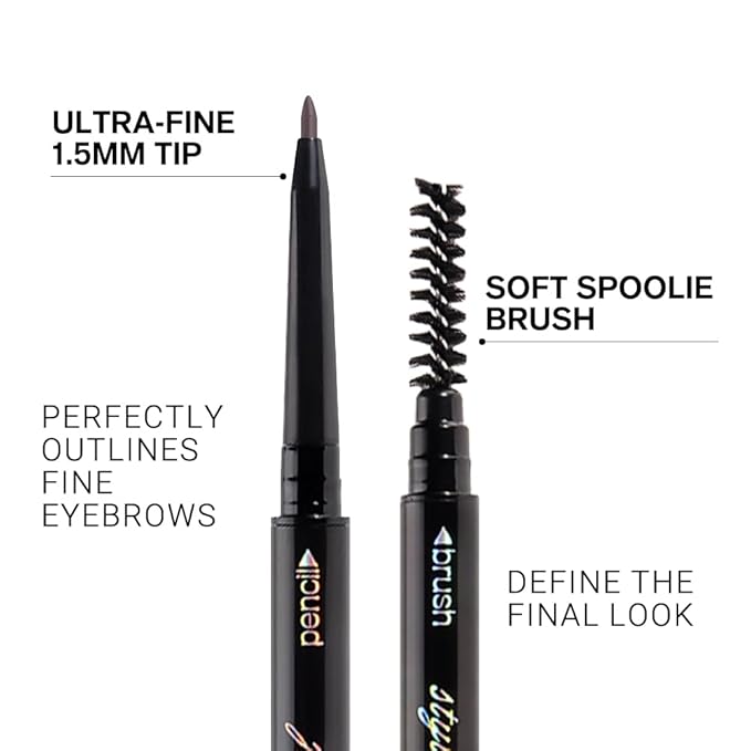 Ultra-Fine Eyebrow Pencils for Women, Waterproof Dual-Sided 5 Pack Taupe Eye Brows Pen, Draws Tiny Brow Hairs, Defines, Fills, Shapes, Contours, Combs -Milk Tea