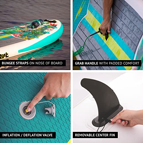 DRIFT Aero 10 FT 8in Inflatable Adult Stand Up Paddle Board Kit Includes Accessories Adjustable Paddle iSUP Travel Bag Blo...