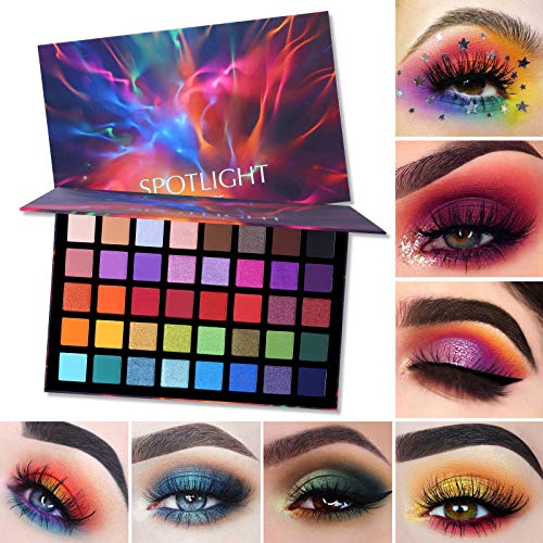 UCANBE Spotlight Eyeshadow Palette Professional 40 Color Eye Shadow Matte Shimmer Makeup Pallet Highly Pigmented Colorful ...