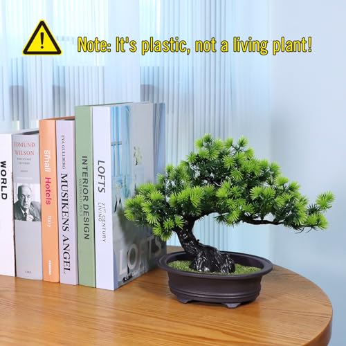yoerm Artificial Bonsai Tree Fake Plants for Home Decor, Living Room Bathroom Bookshelf Entryway Table Wall Shelf Modern F...
